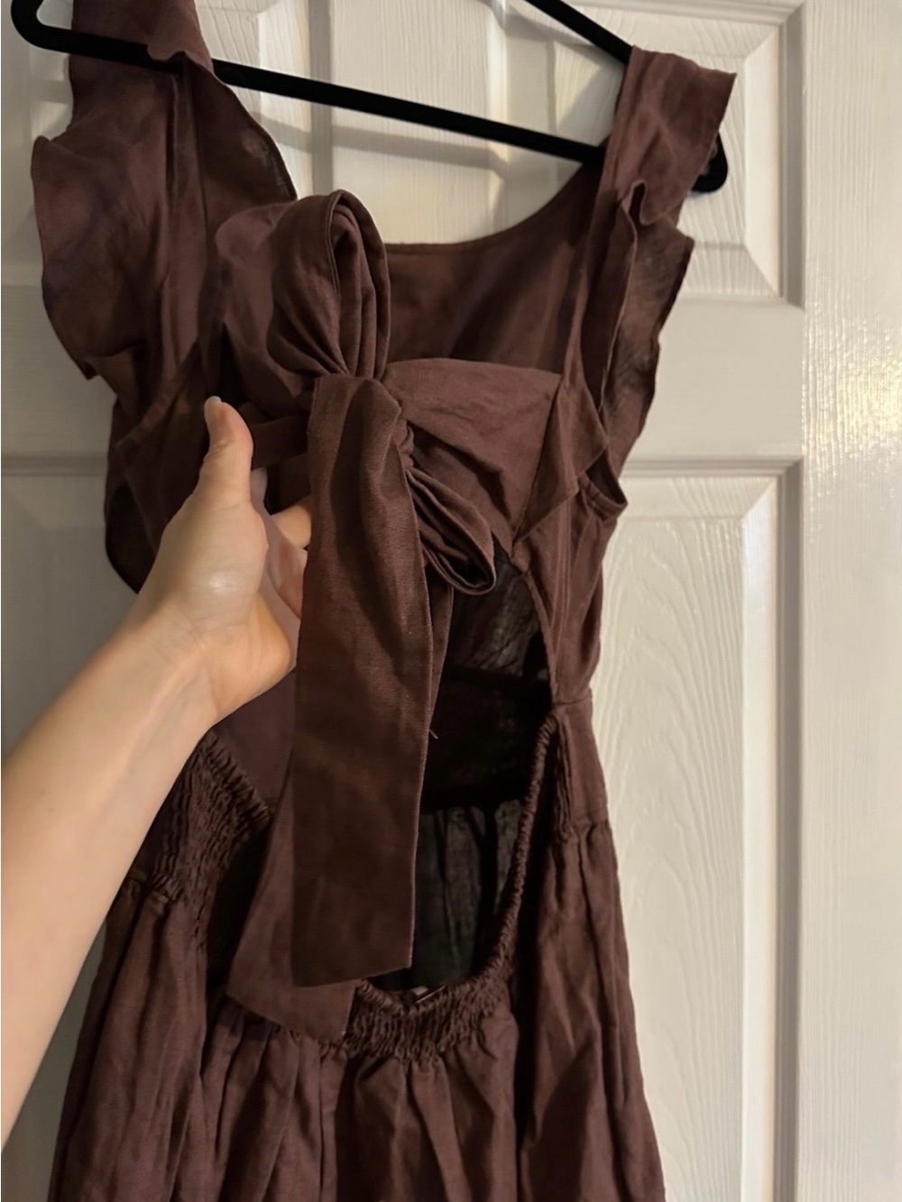 Free People Erin Dress Brown Scoop Neck A-Line Dress - Picture 3 of 6